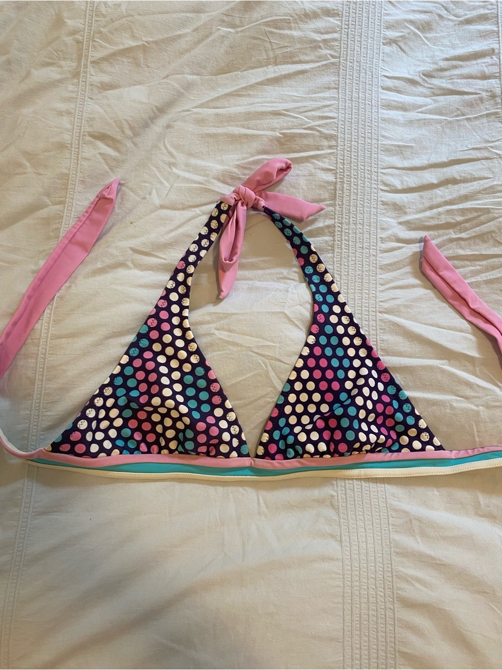 Y2K polka dotted bikini top